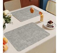 Manteles Individuales Gris Minimalista Mantel Individual Tela Lino Lavable Individuales para Mesa Resistente Calor Salvamanteles Engrosar Tapetes para Mesa 30x45cm 2 Pcs