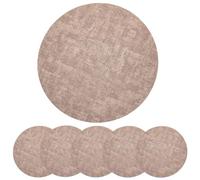 Manteles Individuales Juego De 6 Manteles Individuales Redondos De Piel Sintética Texturizada De 33 X 33 Cm Impermeables Y Resistentes Al Aceite De Doble Cara Color Marrón Claro