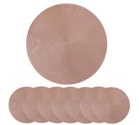 Manteles Individuales Juego De 8 Manteles Individuales Redondos De PVC Ahuecados De 38 X 38 Cm Aislantes Térmicos Antideslizantes Y Fáciles De Limpiar Color Oro Rosa