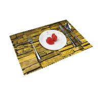 Manteles individuales lavables con diseño de ladrillos y rocas rústicas, antideslizantes, para decoración del hogar