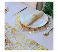 Manteles Individuales Mantel Individual Rojo Brillante, Mantel Redondo Dorado for Fiesta de Banquete Boda, manteles for Mesa Comedor, decoración, 6 uds(Gold)