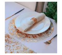 Manteles Individuales Mantel Individual Rojo Brillante, Mantel Redondo Dorado for Fiesta de Banquete Boda, manteles for Mesa Comedor, decoración, 6 uds(Rose Gold)