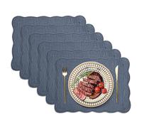 Manteles Individuales, Manteles Individuales y Pos Juego de 6 manteles individuales acolchados de algodón, reversibles, rectangulares, con bordes festoneados, for cocina, cenas, fiestas, días festivos