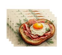 Manteles individuales para desayuno, manteles individuales de arte culinario rústico para mesa de comedor, uso diario, interior, exterior, cocina, fiesta, decorativo, antideslizante, lavable, juego de