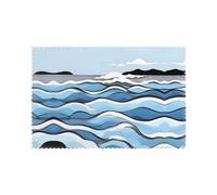 Manteles individuales para mesa de comedor, juego de 6 unidades, 30,5 x 45,7 cm, diseño de olas AKGFFDS lapping at the rocks, impresión para hotel, banquete familiar