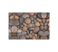 Manteles individuales para mesa de comedor, juego de 6 unidades, 30,5 x 45,7 cm, estampado AKGFFDS Pebbles in the Beach para hotel, banquete familiar