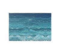Manteles individuales para mesa de comedor, juego de 6 unidades, 30,5 x 45,7 cm, estampado AKGFFDS The Deep Blue Sea para hotel, banquete familiar