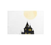 Manteles individuales para mesa de comedor, juego de 6 unidades, WHJSHOP Dark Shadows in the Moonlight Prints Hotel Family Banquet