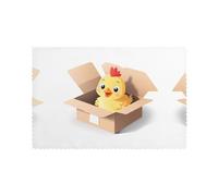 Manteles individuales para mesa de comedor, juego de 6 WHJSHOP Cute Little Chicken en una caja de cartón, 1 patrón de hotel, banquete familiar
