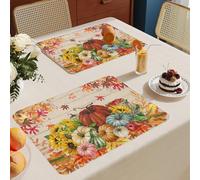 Manteles Individuales Plantas De Hojas Coloridas Mantel Individual Tela Lino Manteles Individuales Lavables 30x45cm Individuales para Mesa Resistente Calor Salvamanteles Engrosar 4 Pcs