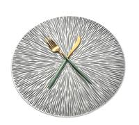 Manteles Individuales Redondos Juego De 6 Manteles Individuales Huecos De PVC for Mesa Comedor Antideslizante Resistente Al Calor for Cocina, Restaurante(Silver D)