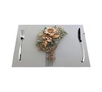 Manteles individuales tejidos, resistentes al calor, fáciles de limpiar, adecuados para fiestas al aire libre, decoración de cocina, accesorios de mesa, 12 x 18 pulgadas, hermosa impresión de