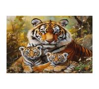 Manteles individuales Tiger Mom and Baby Cubs, juego de 6 manteles individuales para mesas de comedor, 12 x 18 pulgadas, antideslizantes, resistentes al calor, manteles individuales de cocina