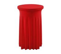 Manteles redondos de cócteles, estilo de estiramiento ajustado, o rojo, cubiertas de mesa de cóctel, falda de spandex de bar de banquetes, tela reutilizable, para restaurantes y fiestas de cump