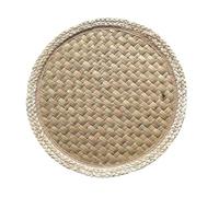 Manteles tejidos, 18/25/30cm Round Woven Placemats Natural Water Hyacinth Placemats(Medium 25cm)