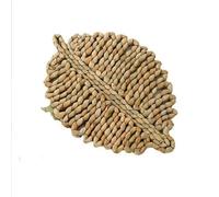Manteles tejidos, 50 * 33/25 * 16cm Leaf shaped Woven Placemats, Natural Placemats, Straw Braided Rattan Placemats(Natural2 25 * 16cm)