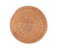 Manteles tejidos, 8-22cm Round Boho Rattan Placemats Natural Hand-Woven Placemats(13cm)