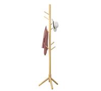 Mantelstand - Soporte para sombreros | Árbol de madera | Almacenamiento de ropa de dormitorio de madera | Chaqueta de pie con 8 ganchos | Organizador de entrada independiente | Organizador de ropa