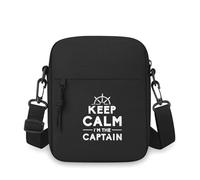 Mantén la calma, Capitán, Emblema de timón del barco, Bandolera para hombres, Mujer de un solo hombro, dibujos animados, Dibujos animados, Impresión, regalo unisex festival
