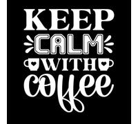 Mantén la calma con un café Calcomanías de vinilo para murales y paredes 67.2x77cm Fácil instalación Blanco