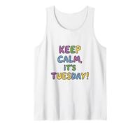 ¡Mantén la Calma, es Martes! Letras en Forma de Burbuja Camiseta sin Mangas