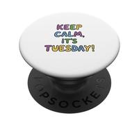 ¡Mantén la Calma, es Martes! Letras en Forma de Burbuja PopSockets PopGrip Adhesivo