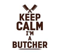 Mantén la calma, soy un carnicero gracioso. Calcomanías de vinilo para murales y paredes 40x51.9cm Fácil instalación Café