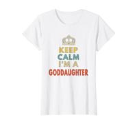 mantén la Calma Soy una ahijada Camiseta gráfica económica, Mujer, Blanco, S