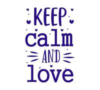 Mantén la calma y ama las frases de amor Calcomanías de letras 36x54.8cm Removible sin dejar pegamento Azul oscuro