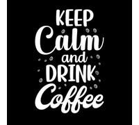 Mantén la calma y bebe café Calcomanías de vinilo para murales y paredes 50.4x76.3cm Impermeable Blanco