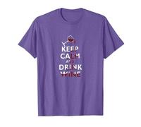 Mantén la calma y bebe vino tinto amante del vino beber vino Camiseta