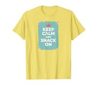 Mantén la Calma y Come Algo con Retro Crown Food Lover Camiseta, Hombre, Limón, L