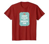 Mantén la Calma y Come Algo con Retro Crown Food Lover Camiseta, Niños, Arándano, 6 años