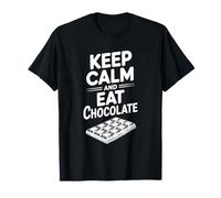 Mantén la Calma y Come Chocolate, Divertido Amante de la Comida Camiseta