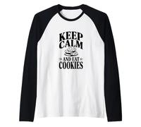 Mantén la Calma y Come Galletas Camiseta Manga Raglan