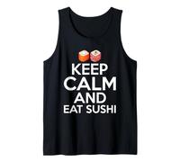 Mantén la Calma y Come Sushi Camiseta sin Mangas