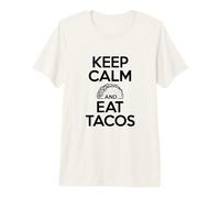 Mantén la Calma y Come Tacos, Divertido Humor gastronómico Camiseta Premium