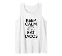 Mantén la Calma y Come Tacos, Divertido Humor gastronómico Camiseta sin Mangas