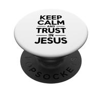Mantén la Calma y confía en Jesús Fe inspiradora PopSockets PopGrip Adhesivo