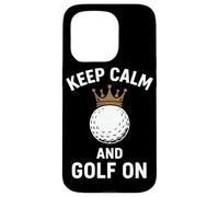 Mantén la Calma y Juega al Golf en Crown Golf Fun Carcasa para iPhone 15 Pro