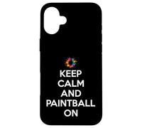 Mantén la Calma y Juega al Paintball en Paintball Carcasa para iPhone 16 Plus