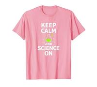 Mantén la Calma y la Ciencia encendida - Laboratorio de química para Profesores de Ciencias Camiseta, Hombre, Rosado, L