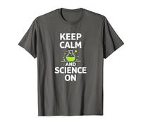 Mantén la Calma y la Ciencia encendida - Laboratorio de química para Profesores de Ciencias Camiseta, Hombre, Asfalto, L