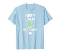 Mantén la Calma y la Ciencia encendida - Laboratorio de química para Profesores de Ciencias Camiseta, Hombre, Azul Bebé, L
