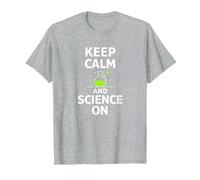 Mantén la Calma y la Ciencia encendida - Laboratorio de química para Profesores de Ciencias Camiseta, Hombre, Gris Jaspeado, XXL