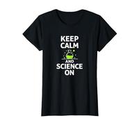 Mantén la Calma y la Ciencia encendida - Laboratorio de química para Profesores de Ciencias Camiseta, Mujer, Negro, XL