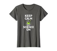 Mantén la Calma y la Ciencia encendida - Laboratorio de química para Profesores de Ciencias Camiseta, Mujer, Asfalto, XS