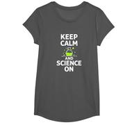Mantén la Calma y la Ciencia encendida - Laboratorio de química para Profesores de Ciencias Camiseta, Niñas, Asfalto, XS