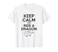 Mantén la Calma y Monta un Amante de la fantasía dragón Camiseta