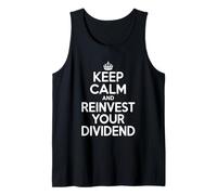 Mantén la Calma y reinvierte Tus dividendos Motivacional Camiseta sin Mangas